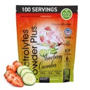 PowderVitamin の電解物の粉のプラス (100 のサービング) いちごのキュウリ の粉 ゼロ Calorie Keto,0Sugar 無し Maltodextrin、1000mg カリウム、120mg カルシウム、120mg マグネシウム、水和の粉