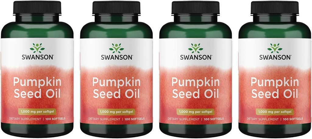 スワンソンカボチャの種油-高いBioavailable EFAs - (100 Softgelのカプセル、各1000mg) 4のパック