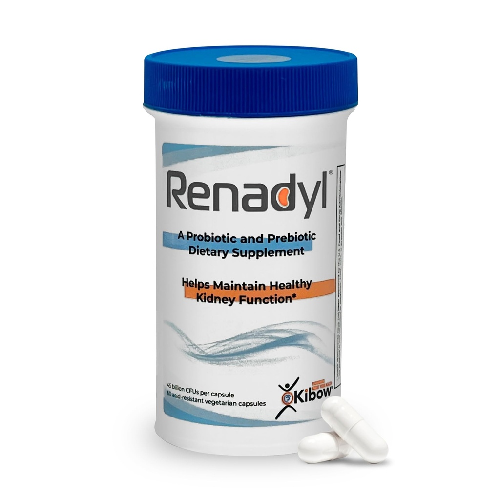 Renadyl Kidney Probiotic Supplement | Urea, Creatinine, & Uric Acid Support | 45 Billion CFUs | 臨床検査、非GMO、米国製 60 カプセル (1 ボトル、1 ヶ月の供給)