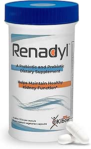 Renadyl Kidney Probiotic Supplement | Urea, Creatinine, & Uric Acid Support | 45 Billion CFUs | 臨床検査、非GMO、米国製 60 カプセル (1 ボトル、1 ヶ月の供給)