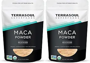 Terrasoul Superfoods Organic Gelatinized Maca Powder 2 Lbs - プレミアム品質 | 推奨用途:サポートの増加されたスタミナ & エネルギー | ゲルマライズ 容易な消化のために