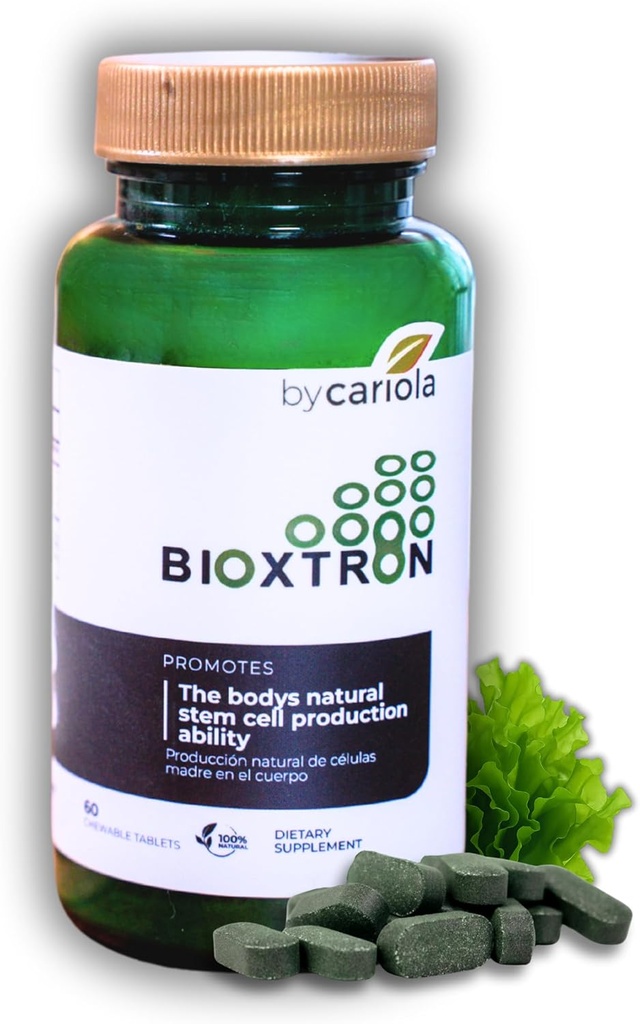 Bioxtronの自然な幹細胞の補足のChewableタブレット-Spirulina、Chlorella、AFA -サポート エネルギー、接合箇所、筋肉、免疫の健康-幹細胞の再生装置- 60のタブレット(30のサービング)
