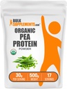 BulkSupplements.comオーガニックピープロテインパウダー - 植物ベースの&ビーガンプロテインパウダー - 風味の&グルテンフリー、30g /サービング、500g(1.1ポンド)(パッケージ1)