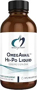健康OmegAvail Hi-Po液体のための設計 - 高濃度1500mg EPA 1500 DHA - Triglyceride Omega 3の魚油の心臓健康及び頭脳の補足-自然なレモン味(8oz)