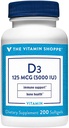 The Vitamin Shoppe Vitamin D3 5000IU Softgel, Supports Bone & Immune Health, Aids in Cellular Growth & Calcium Absorption, Gluten Free & Once Daily Formula (200 Softgels)