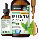 BIO KRAUTERの緑茶のエキスの液体の低下-緑の茶補足-酸化防止源-アルコールおよび砂糖は- 2 Fl.Ozを放します。