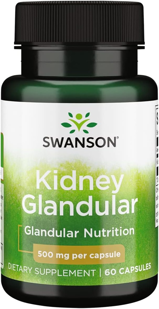 Swansonの未加工腎臓のGlandular 500のミリグラム60のカプセル