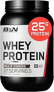 BARE PERFORMANCE NUTRITION, BPN Whey Protein + Casein Protein Powder Blend, Milk N' Cookie, 25g Protein perサービングサポート リーンマッスルリカバリ, 27 サービング, サードパーティテスト済み