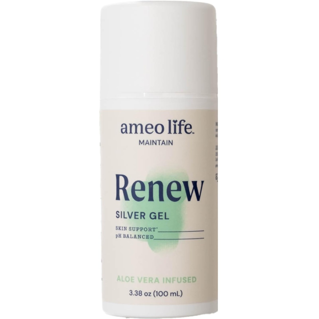 アロエベラ - 30ppm の傷の心配のゲルとのスキン ケアのための Ameo の生命コロイド銀のゲルは切口のための傷の心配を提供します、Scrapes 及び焼跡 - 健康な皮のための穏やかな方式 (3.38 oz)