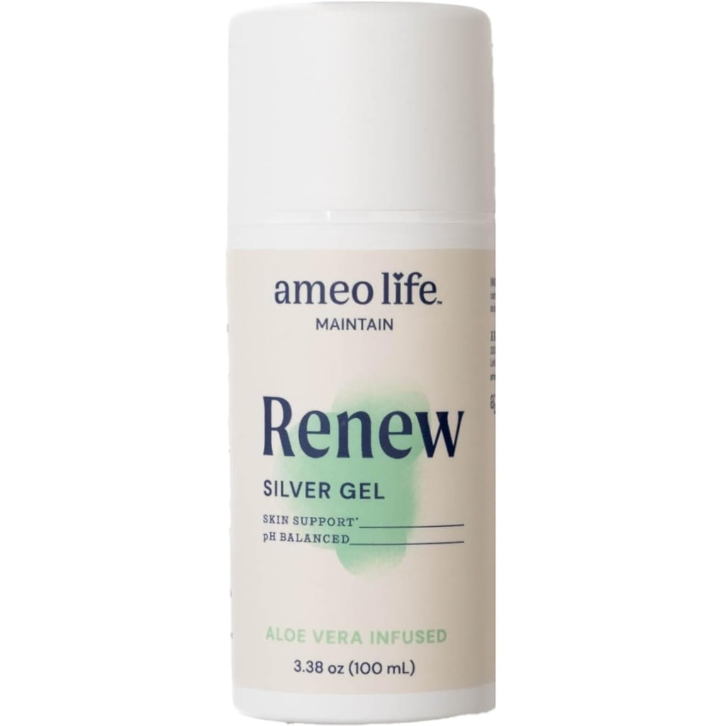 Ameo Life Colloidal Silver Gel for Skin Care with Aloe Vera - 30ppm Wound Care Gel Provides Wound Care for Cuts, Scrapes & Burns - Gentle Formula for Healthy Skin (3.38 oz)