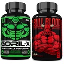 ONLメンズテストステロンブースターバンドル - GORIL-X&ブルブラッド | 強度を高めます, スタミナ & エネルギー | ホーニーヤギ, マカ, トンカアリ, トリビュラス - 120 カプセル