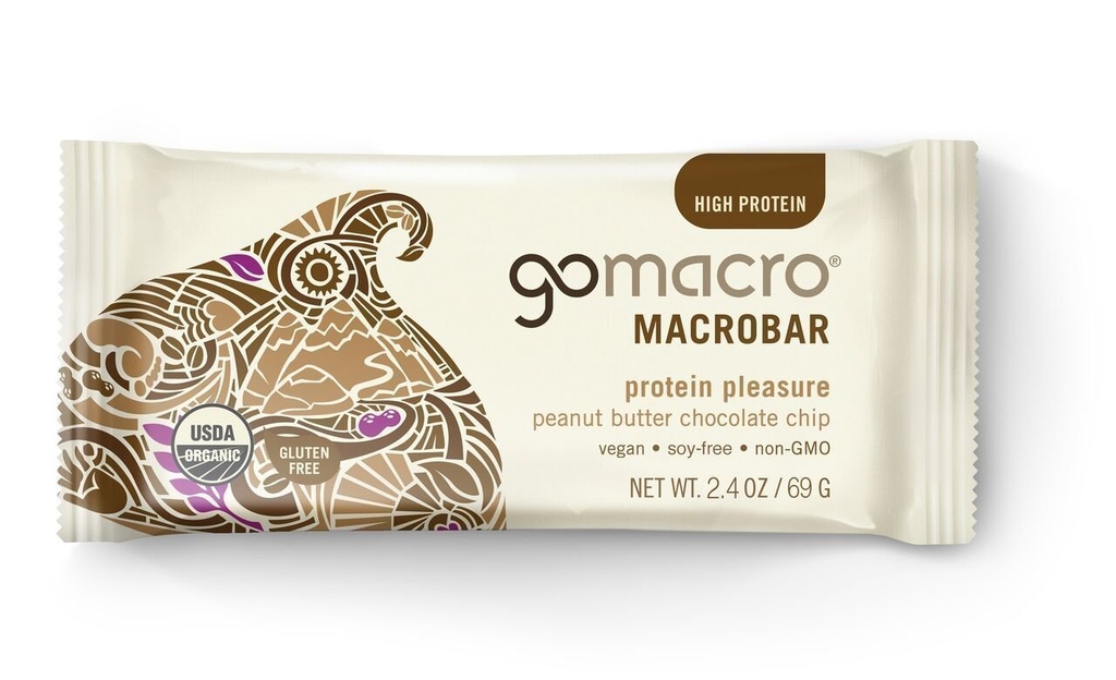 GoMacro、プロテインプレジャーバー、ピーナッツバターチョコレートチップ、2.4 oz