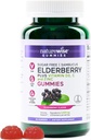 NatureWiseサムブカスエルダーベリーグミー - 砂糖フリー - キッズと大人のための毎日の免疫サポートサプリメント*、ビタミンC、D3、亜鉛 - ビーガン、グルテンフリー、非GMO - 90カウント[45日の供給]
