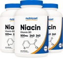 ヌトリコストナイアシン(ビタミンB3)500mg、240カプセル(3本) - ナイアシンフラッシュ