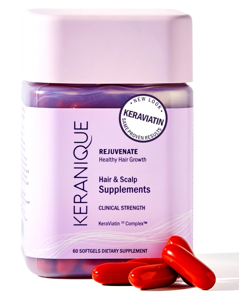 Keranique KeraViatinの毛及び頭皮の健康の補足、臨床強さ、Biotin、ビタミンB、120 Softgels-60の計算(パッケージ2)