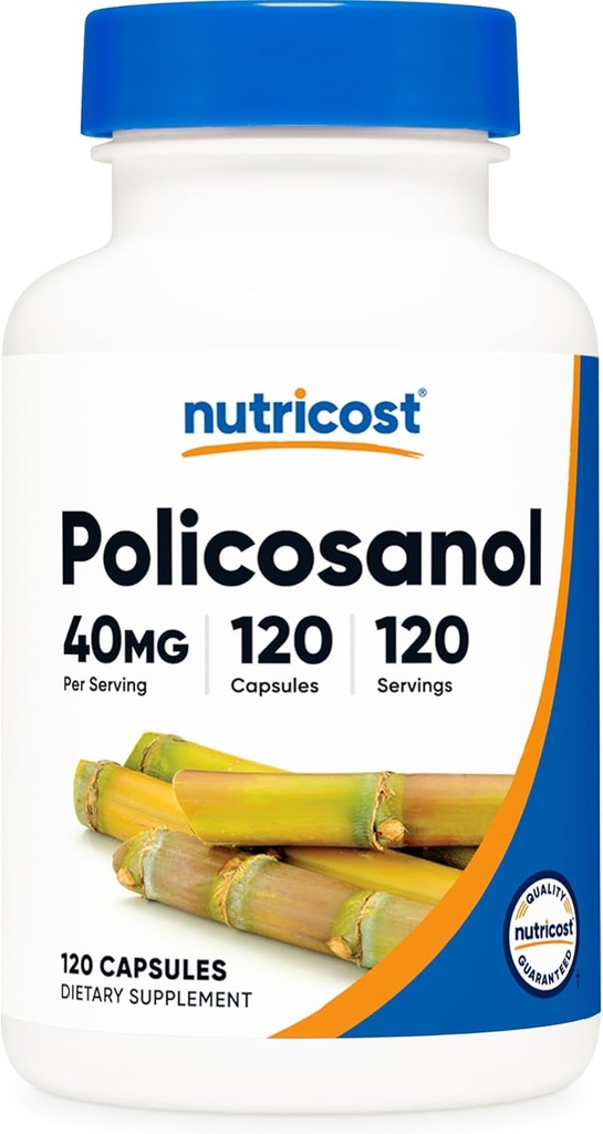 Nutricost Policosanol 40mg、120カプセル - グルテンフリー、非GMO、ベジタリアン対応