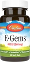 Carlson- E-Gems、400 IU (268 mg)、心の健康及び最適ウェルネス、酸化防止剤、90の柔らかいゲル