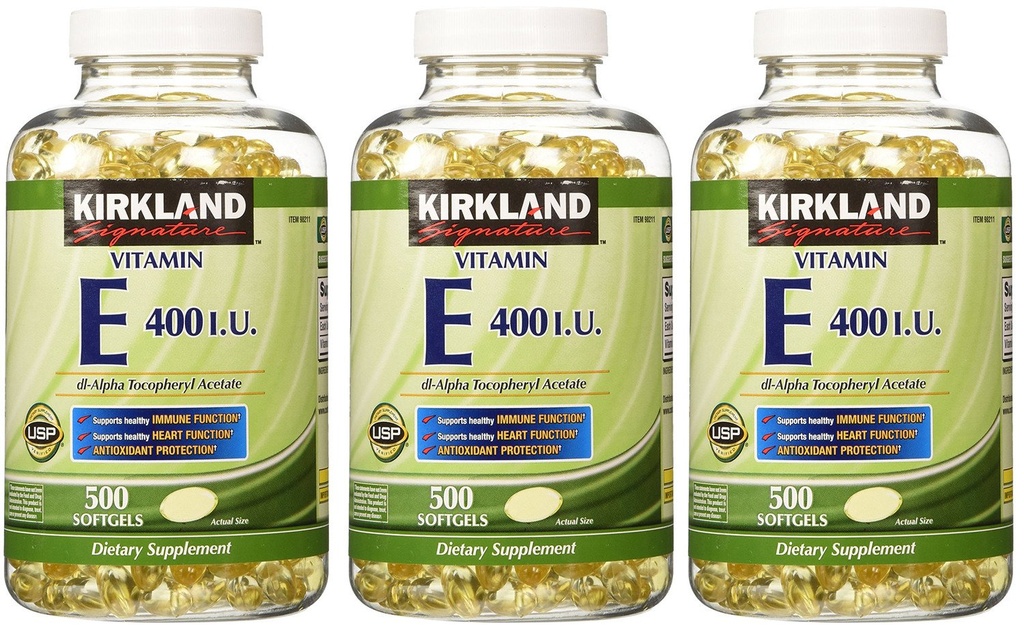 Kirkland Signature、ビタミンE 400 IU 500 Softgels fvKDn(パック3)