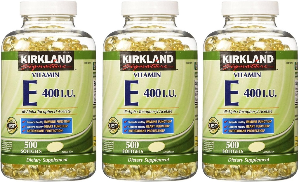Kirkland Signature、ビタミンE 400 IU 500 Softgels fvKDn(パック3)