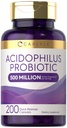 女性・男性向けカレルアキドフィロスプロバイオティックカプセル | 500,000,000 CFU | 200Pills | Lactobacillus Supplement | 非GMOとグルテンフリー