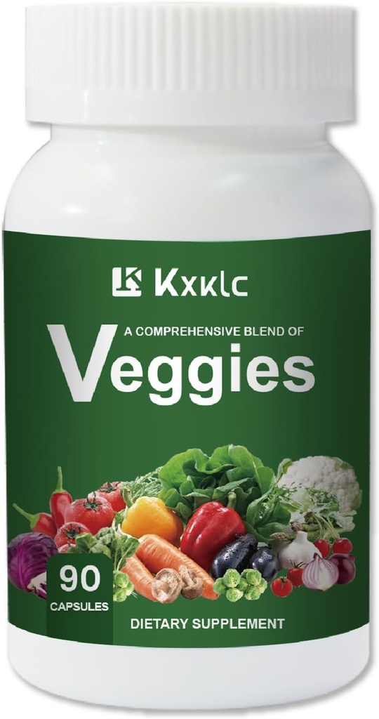 Veggies -Whole Food Supplement with Super-Food Vegetables for Women, Men, and Kids-90 Veggie Capsules with High Vitamins & Minerals. (Veggies 1 Pack)