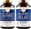 WINDSOR BOTANICALSの血栓の救助およびLactobacillusの唾液プロバイオティック カプセル - 経口およびIBSサポート バンドル