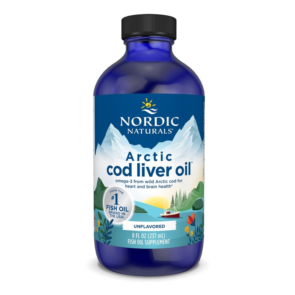 Nordic Naturals Arctic Cod Liver Oil、Unflavored - 8 oz - 1060 mg Total Omega-3s with EPA&DHA - 心と脳の健康、健康な免疫、全体的なウェルネス - Non-GMO - 48 サービング