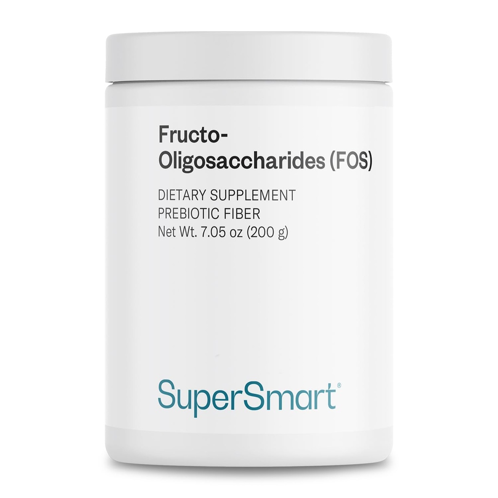 スーパースマート - オリゴ糖粉末(プレバイオティクスFOS) - Oligofructoseインリン - 繊維のサプリメント - 腸内フローラ&腸の健康 - 消化管サポート | 非GMO&グルテンフリー - 200 g