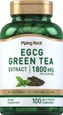ピッピングロックEGCGグリーンティーエキス1800mg | 100カプセル | 標準化サプリメント | 非GMO、グルテンフリー