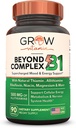 grow vitamin Beyond B1 Complex - Allithiamine Natural Vitamin B1 Supplement with Essential B-Vitamins, Thiamin, Niacin, Biotin, Magnesium & More - Supports Energy, Mood & Nervous System - 90 Capsules