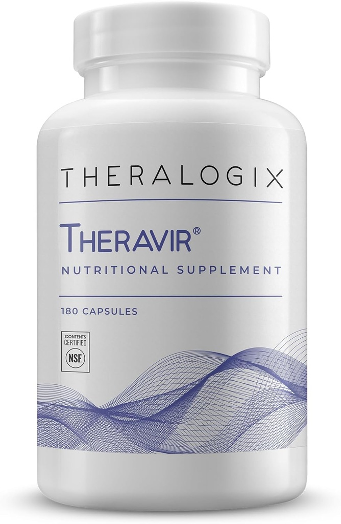 Theralogix Theravir Immune Support Supplement - 90-Day Supply - Immune Support Supplement for Women & Men - Includes Vitamin D3, Vitamin C, Zinc, Quercetin & Melatonin - NSF Certified - 180 Capsules