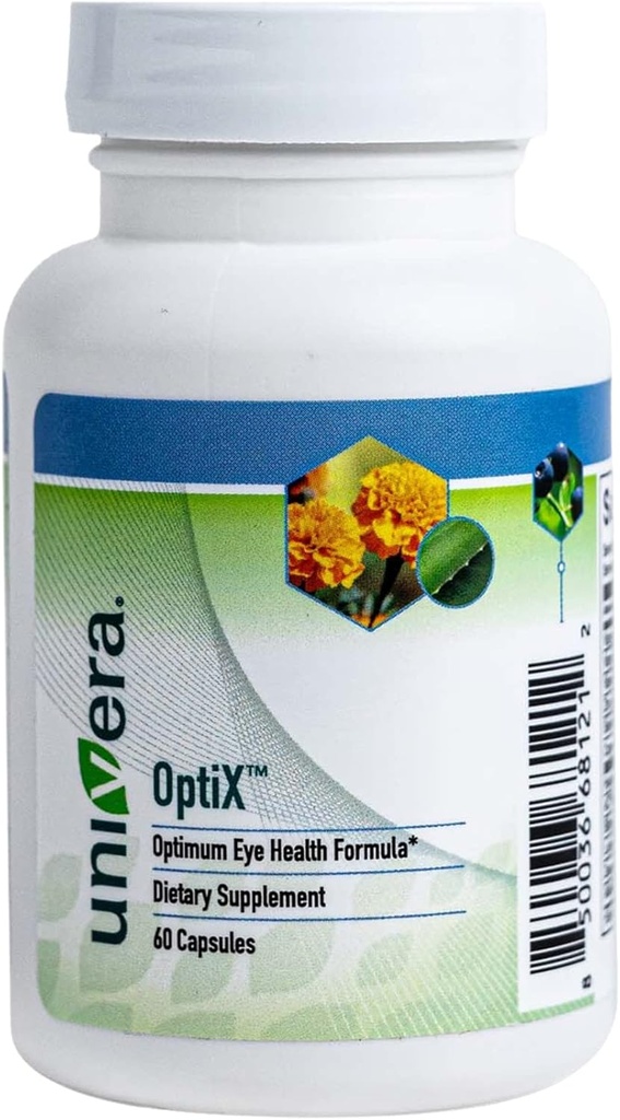 Univera OptiX、目のビタミン、ルテイン、ゼアキサンチン、ビタミンC、亜鉛、ベータ カロテン、ビルベリー、セレン、サポート目の緊張は、健康な目のレンズ、30日の供給を維持します