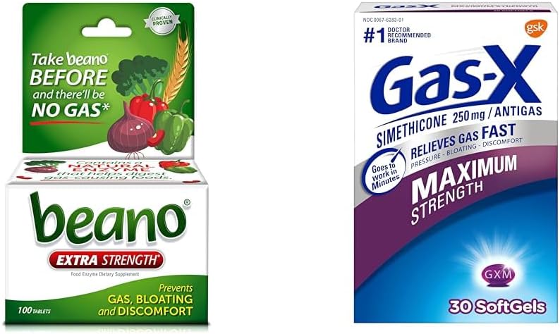 Beano Ultra 800の計算およびガスXの最高の強さ250mg Simethicone 30の計算のガスの救助