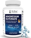 Dr. Berg Maximum Strength 4-in-1 Chelated Magnesium Glycinate with Clean, Potent & Pure Ingredients | 4X Lab-Tested & Verified | USA Formulated Magnesium Supplement Capsules | 150 Capsules