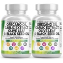 きれいなNutraceuticalsのオレガノオイルのニンニクのエキスのオリーブ葉の黒の種油-免疫サポート及びビタミンD3及び亜鉛が付いている女性そして人のための消化の健康の補足- 2Pack