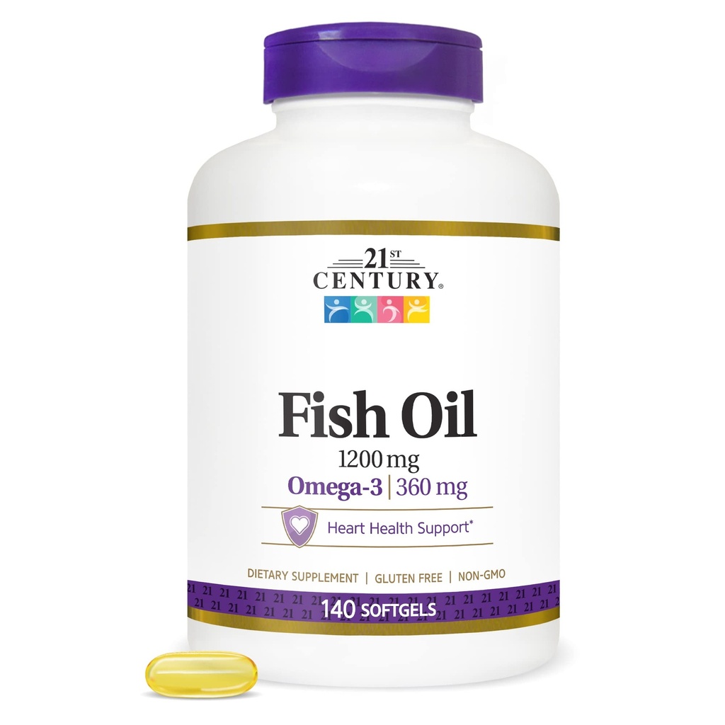 21stの世紀の魚油1200のmgのSoftgels、140の計算