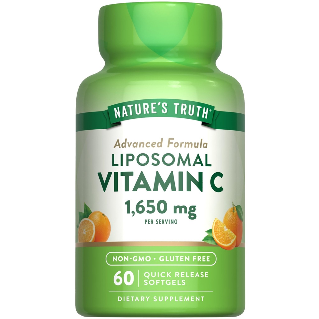 Nature's Truth Liposomal Vitamin C | 1650mg | 60 Softgels | 非GMO&グルテンフリーサプリメント
