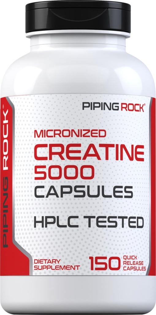 パイピングロッククレアチンモノハイドカプセル | 5000mg | 150Pills | 男性と女性のための微粉サプリメント | 非GMO、グルテンフリー