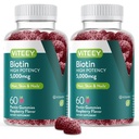 毛皮および釘のためのVITEEYのBiotinのグミ - 毛の成長のグミのためのBiotin - 5000のmcg - ビーガン、グルテンフリー、非GMO - 120の計算