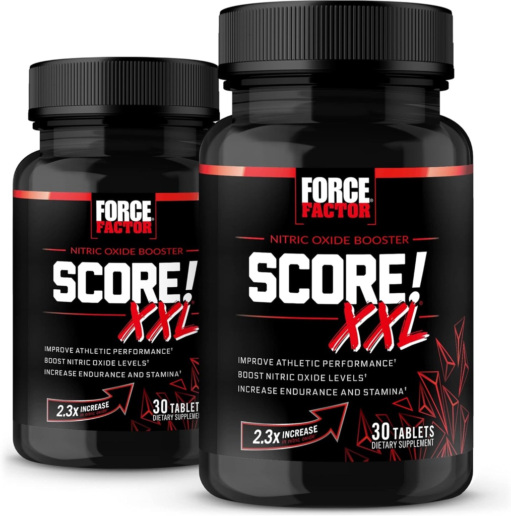 フォースファクタースコア! XXL、2パック、L-Citrulline、ブラックマカ、およびアスレチックパフォーマンス、スタミナの増加、およびサポート血流、60錠の男性のためのニトリクオキサイドブースターサプリメント