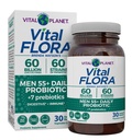 Vital Planet - Vital Flora Men 55 + 毎日のプロバイオティクス、60 Billion CFU、60 Diverse Strains、7 有機プレバイオティクス、免疫サポート、ガスリリーフ、コロン、消化健康プロバイオティクス 男性 30 カプセル