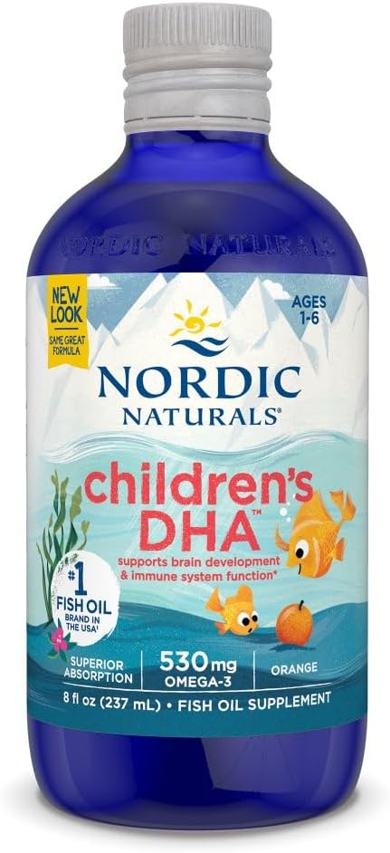 ノルディックナチュラルズ 子供のDHA、オレンジ - 子供のための8オンズ - 530 mg Omega-3とEPA&DHA - 脳開発と機能 - 非GMO - 96サービング