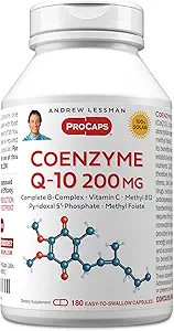 ANDREW LESSMAN Coenzyme Q-10 100mg 180カプセル - エネルギー生産と最適キーオーガン機能、アンチ酸化防止サポート、老化、プラスBコンプレックスで枯渇。 カプセルを飲みやすい