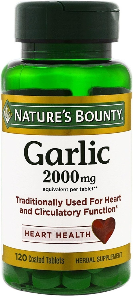 Nature's Bounty Garlic、2000mg、120の上塗を施してあるタブレット(2のパック、120のタブレットの各2本のびん)