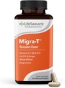 LifeSeasons Migra-T with Relieve-R PM - 片頭痛の予防と救済のサプリメント - 重度の頭痛をサポート - 光の音と臭気の感度を削減 - フィーバーフィー、ホワイトウィロー、マグネシウムジンジャー&CoQ10