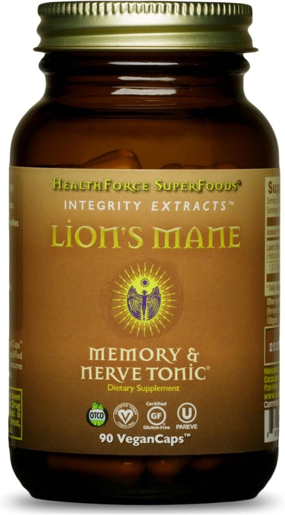 HealthForce SuperFoods Integrity Extracts Lion's Mane – カプセル - 90 ビーガンカプセル