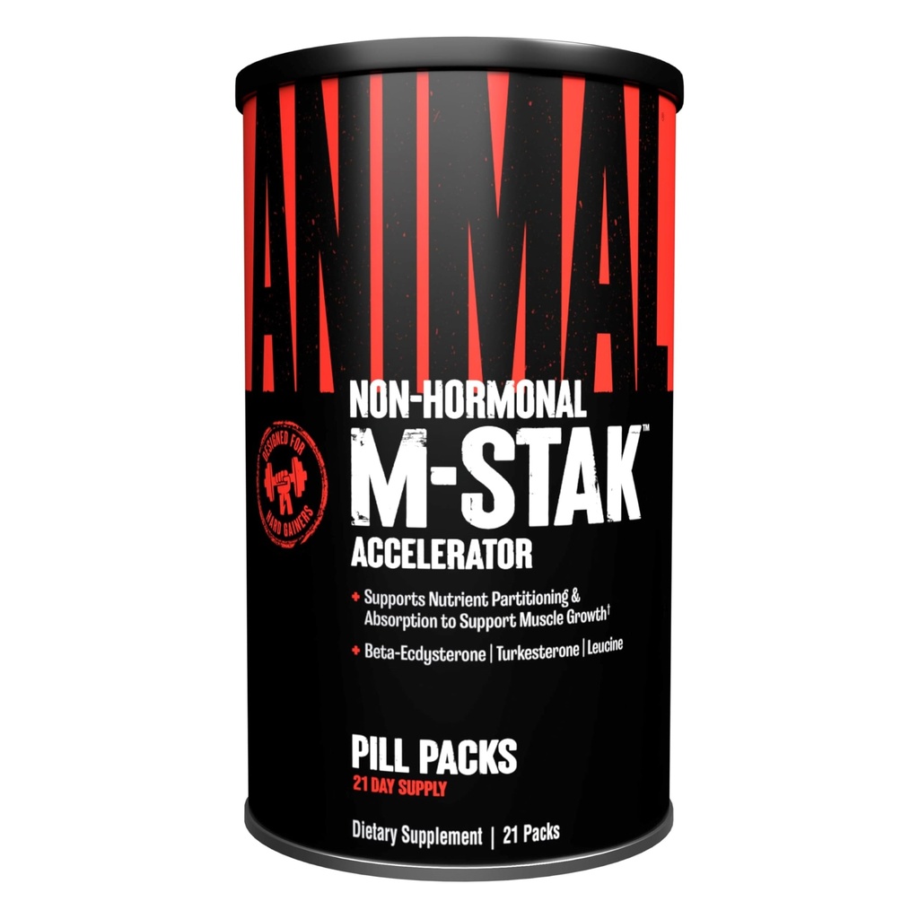 動物M-Stak - 筋肉ビルダーとボディービルのための同化質量ゲインナーサプリメント - リーンマッスル成長、アミノコンプレックスとプレワークアウトエネルギー、21パック