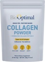 BioOptimal Collagen Peptides Powder - Grass-Fed, Pasture-Raised Hydrolyzed Protein Supplement for Skin, Hair, & Nails - Non-GMO, Zero Sugar Daily Supplement for Men & Women (22 Servings)