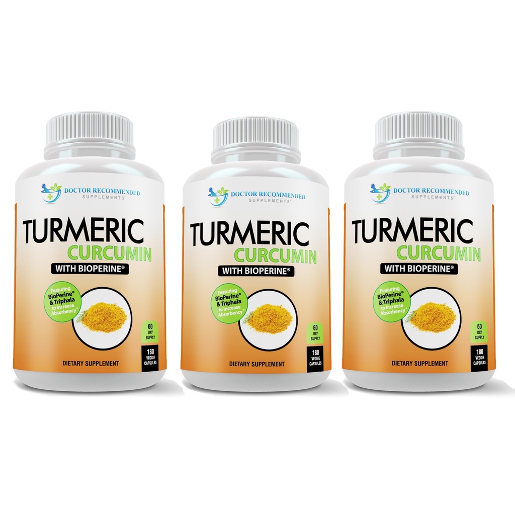 ターメリッククルクミンサプリメント - 2250mg / d - ベジギーキャップ - ブラックペッパーエキス(バイオペリン)付き95%クルクミノids - 750mgカプセル - 100%有機 - ほとんどの強力なターメリック(3)のパック