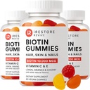 iRestoreの毛のGummyのビタミン、毛皮および釘のためのビーガンBiotinのガミー、女性及び人のための毛の成長のガミー、Biotinの10,000mcg、3PK